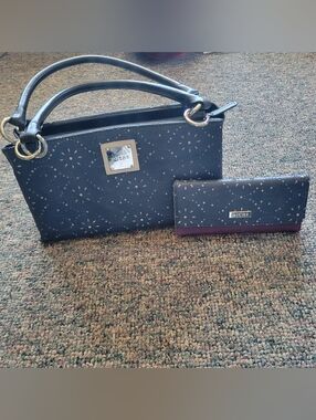 Miche Navy Laser-Cut Floral Bag